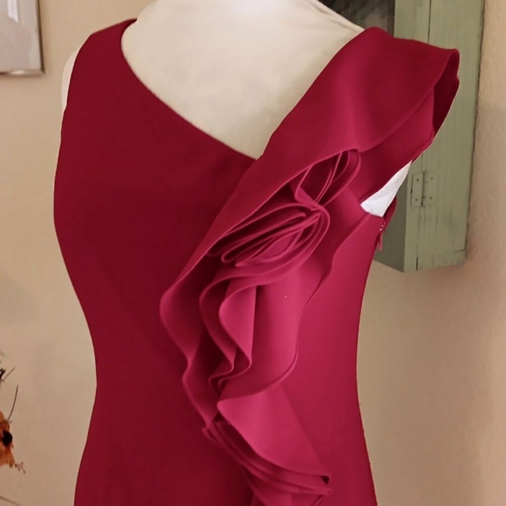 Rickie Freeman for Teri Jon Red Ruffled Dress - Picture 3 of 12